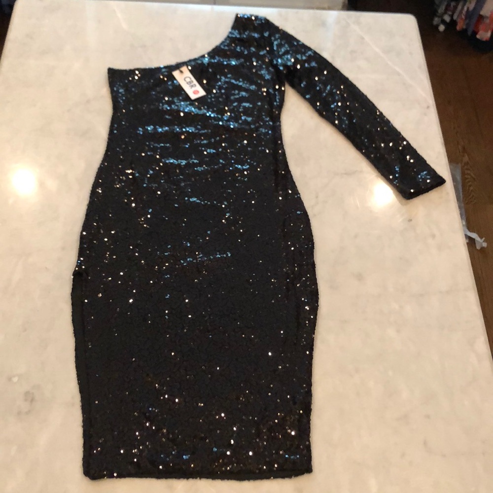 Sexy LS Black Sequin Party Dress NWT, Size M